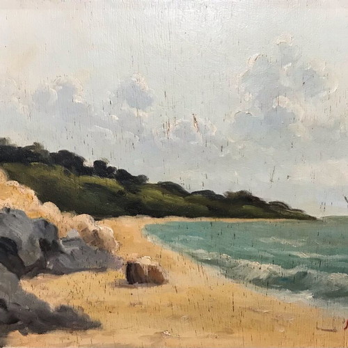 Iosif Demiris painting seascape oil on wood like new