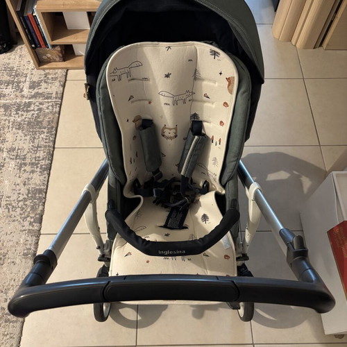 Inglesina Trilogy baby stroller used with footmuff and car seat