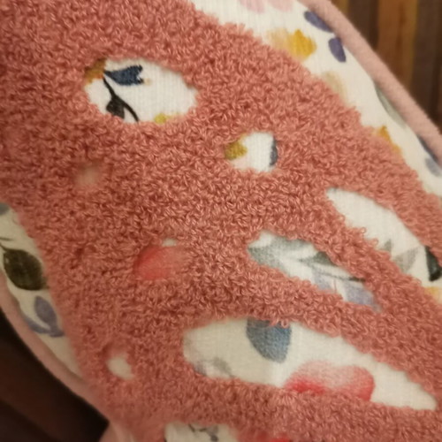 Butterfly pillow in pink and white shades