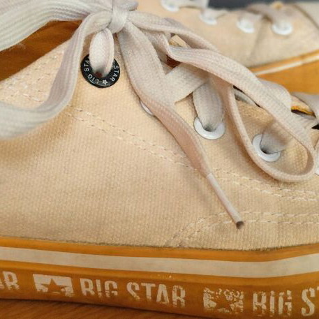 Vintage women fashion shoes used No 40 white-yellow