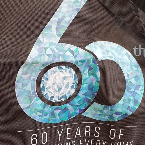 Tupperware 60 Years Anniversary Tote Bag Large Fabric with Hard Bottom