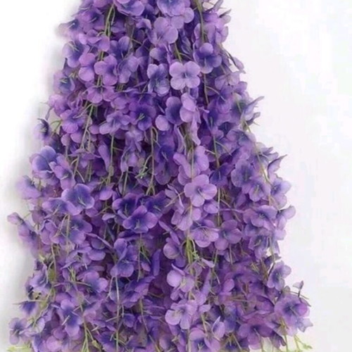 Artificial flowers like new, set of 50 in yellow, purple, and fuchsia pink
