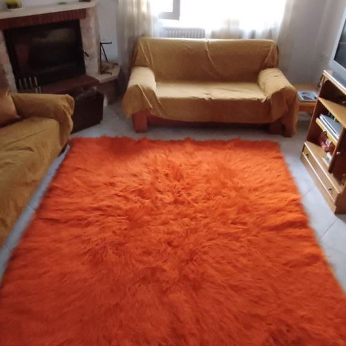 Handmade orange velentza rug new 2m x 2.15m