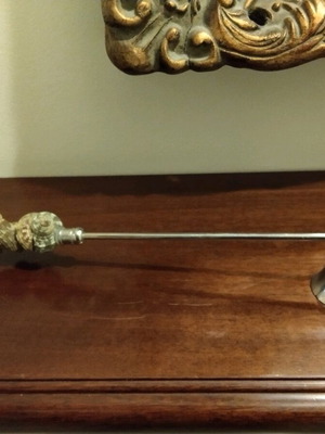Metallic silver candle snuffer with shells on handle new