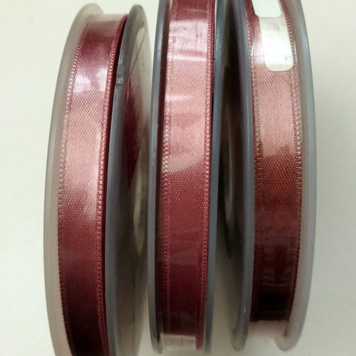 Satin ribbons set of 3, 0.9cm width, 25 meters, new, double-sided