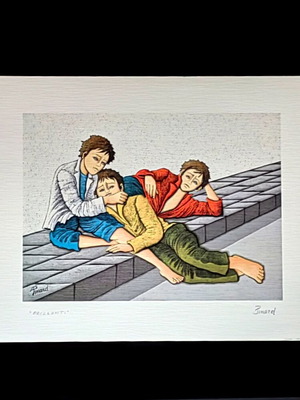 Pinard Orizzonti lithograph art print, like new