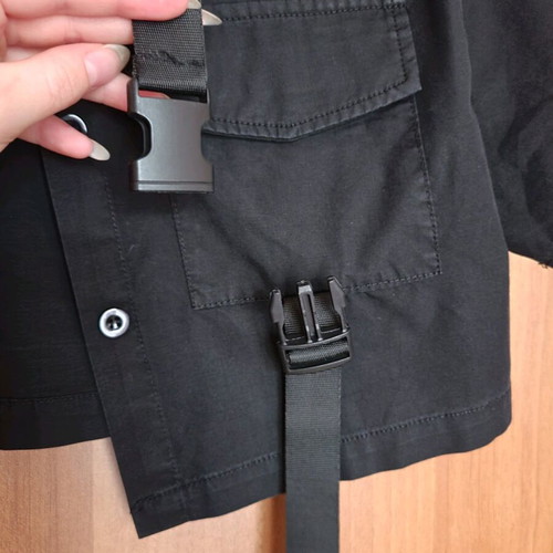 Techwear shirt crop top like new, black, cotton, size S