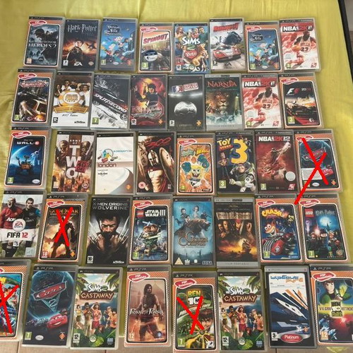 PSP game collection like new, 37 titles including Harry Potter and LEGO Star Wars