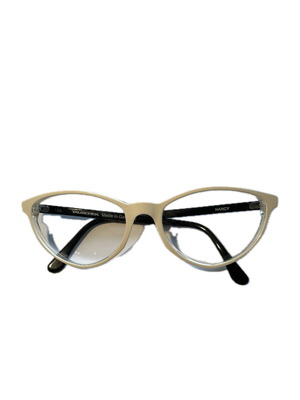 Tauschek Women's Vintage White Cat-Eye Eyeglasses Handmade Germany