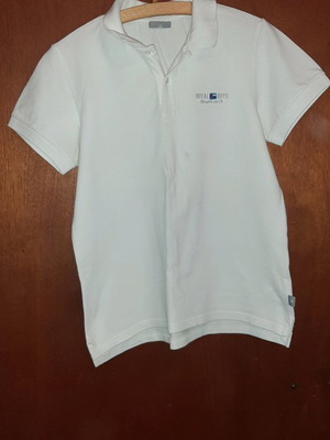 Μπλούζα τύπου πόλο μεταχειρισμένη, μέγεθος Μ, άσπρη