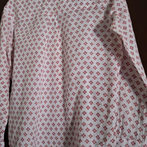 Mango women's shirt used, long sleeve, size M, white and red