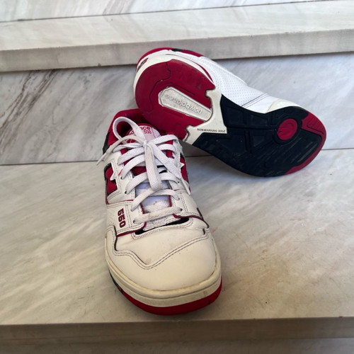 New Balance 550 used red sneakers size 41.5