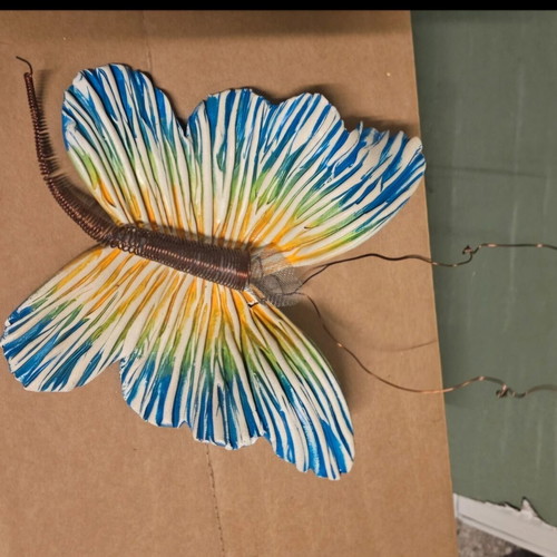 Handmade large embossed butterfly decoration like new