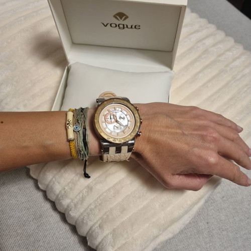 Vogue wristwatch used, waterproof stainless steel, pink gold