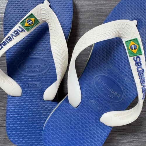 Havaianas slippers size 27 like new, blue multicolor