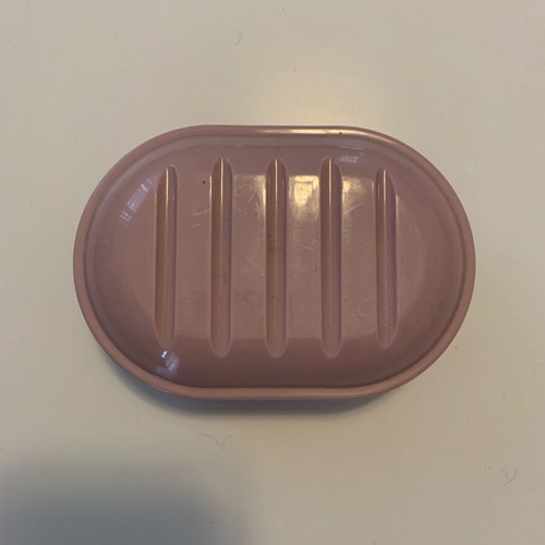 Plastic soap case used, pink
