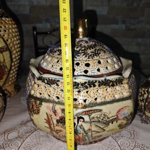 Satsuma vintage ceramic set of 4 pieces used