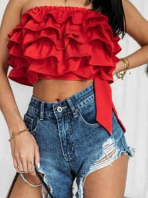 Fashion women's top new, size L, red