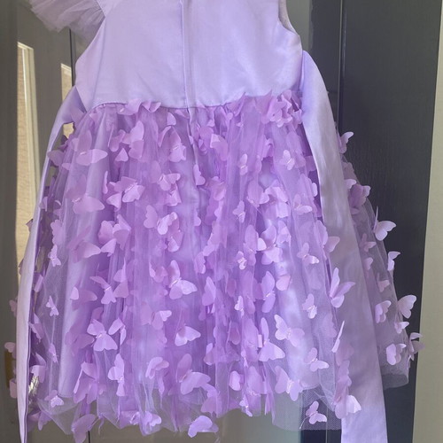 Official toddler dress lilac with 3D butterflies size 90