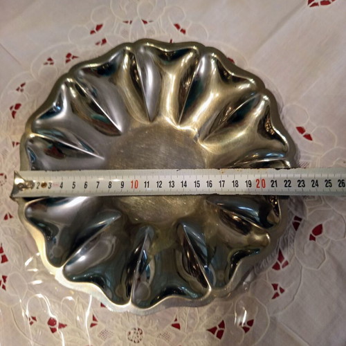 Vintage Silver-Plated Metal Bowl used with Baroque Floral Relief
