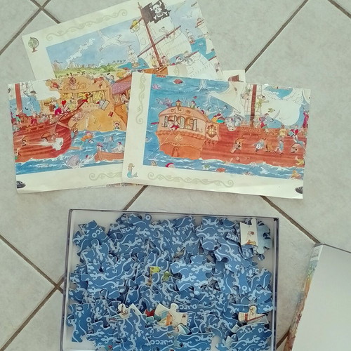 Djeco Pirates Puzzle 100 Pieces used with Poster