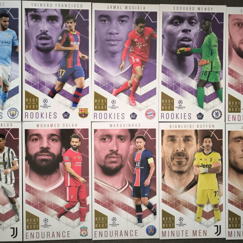 Κάρτες topps Champions League 2020-21 σαν καινούργιες, σετ 58 μεγάλου μεγέθους