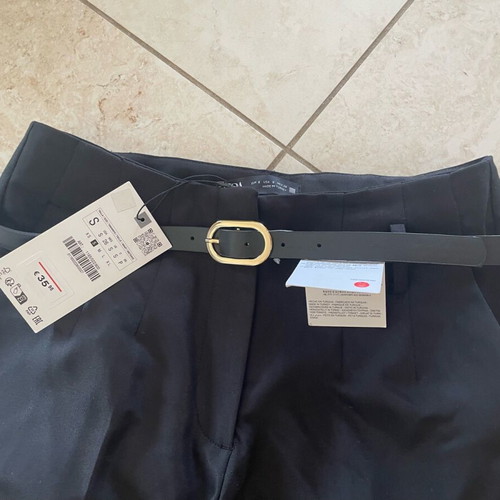 Zara black women's pants with belt new