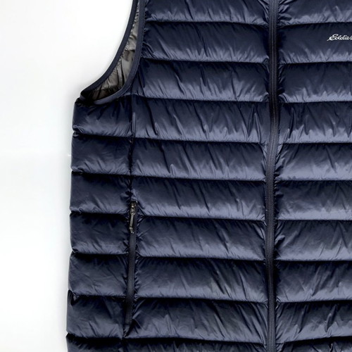 EDDIE BAUER Men's Sleeveless Blue Goose Down Jacket Lightweight - Goose Down ULTRALIGHT - Size L