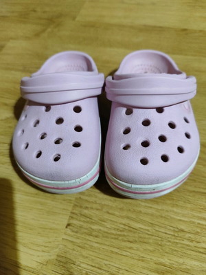 Kids Crocs Crocband Clog pink used, size 23-24 (C7)