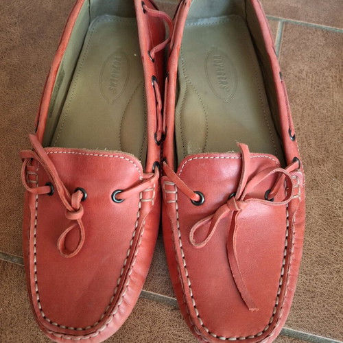 Women’s red leather ballet shoes like new, Voyages