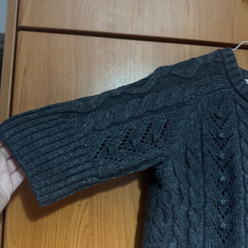 Zara knitted top with 3/4 sleeve like new, gray, size S