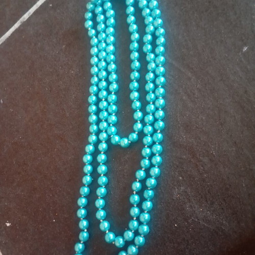 Fo Bijou long women's necklace like new, turquoise beads, boho vintage style