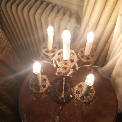 Bronze candlestick very old with marble base like new