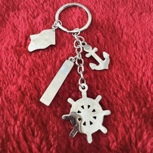 Santorini keychain used, multicolored