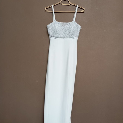 Maxi dress pastel turquoise with lace size M like new