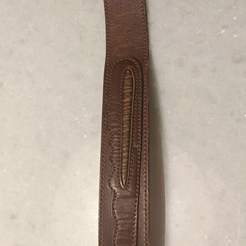 Men's leather belt brown like new with gold buckle 110 cm