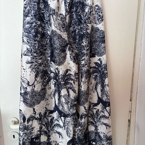 Summer pants used, white and blue, size S