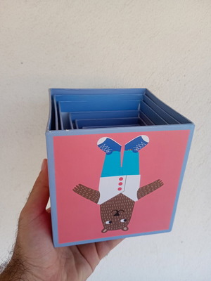 Educational stacking cubes used, cardboard