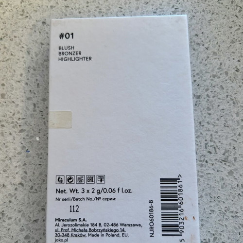 Joko Pure Contouring Palette #01 like new, blush, bronzer & highlighter