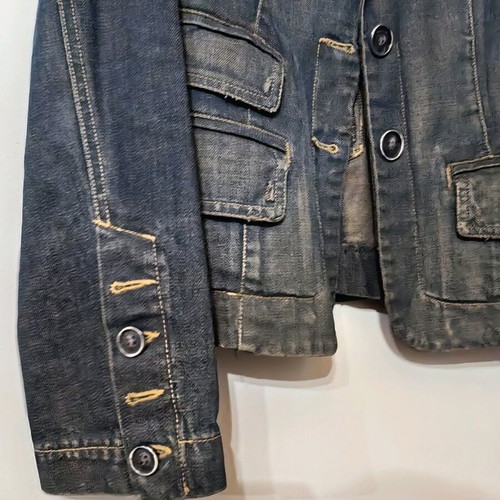 Denim blazer TRF Zara large like new, petrol color