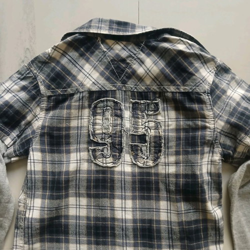 Shirt like new for boys 3-4 years, gray and blue, 98 cm
