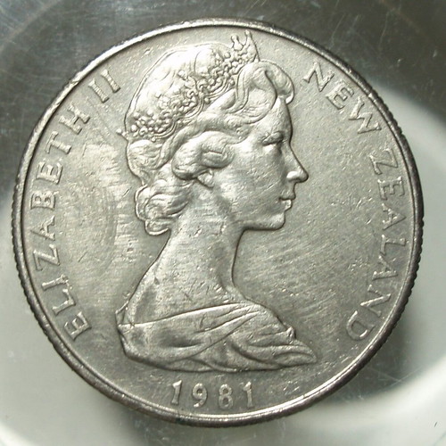 New Zealand 5 coins 50 cents used, 1967-1981, Elizabeth II