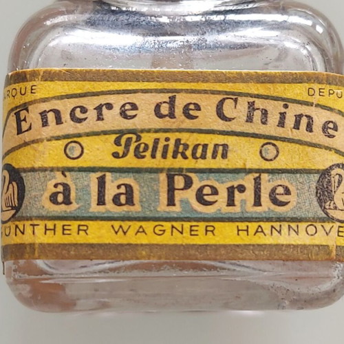 Pelikan ink bottle used, antique 1920-30, rare collectible