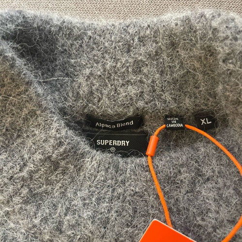 Superdry men's alpaca sweater xl new gray