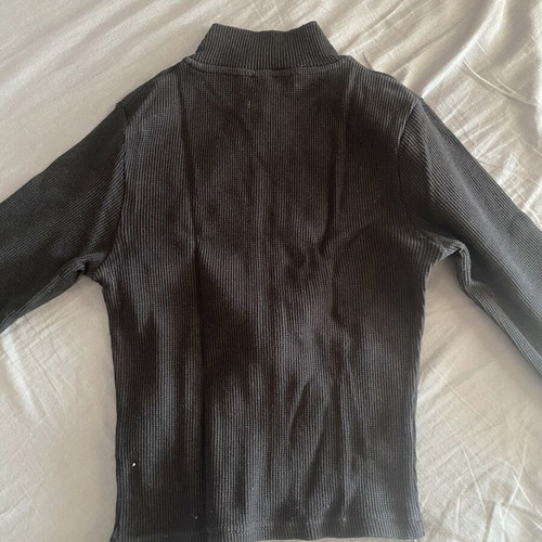 Bershka black zip-up top, size M fitting like S