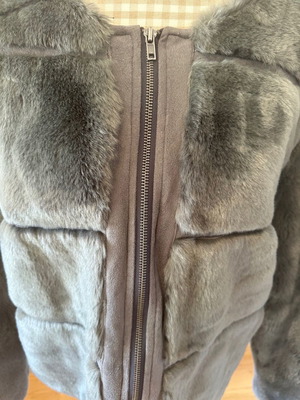 Faux fur γουνάκι Soft Rebels γκρι μεταχειρισμένο με φερμουάρ, μέγεθος XL