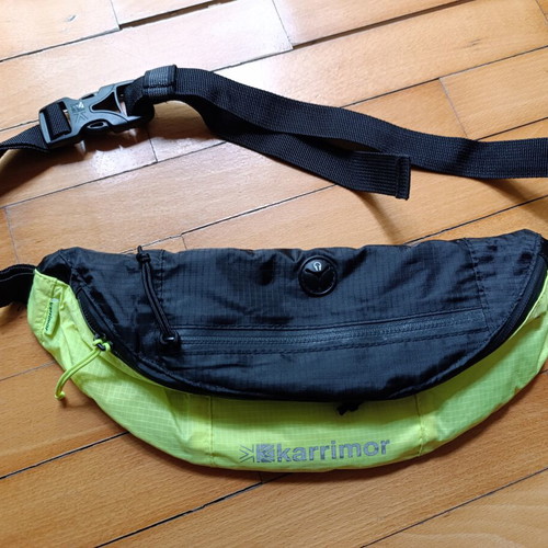 Karrimor waist bag used, neon yellow and green