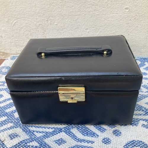 Vintage jewelry box suitcase, black
