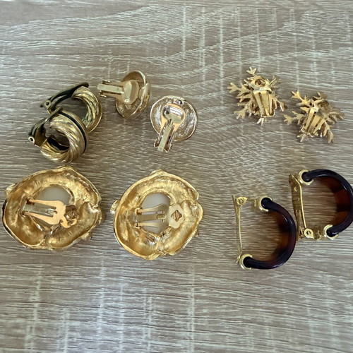 Clip-on earrings used, pack of 5 pairs