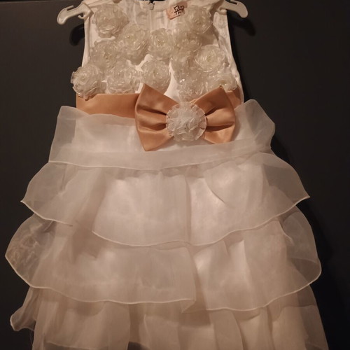 Bebe dress like new for 1-2 year old with roses for baptism or flower girl